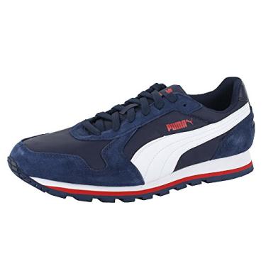 Imagem de PUMA Tênis masculino ST Runner Nylon clássico, Pavão/branco, 10
