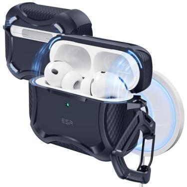 Imagem de ESR Capa para AirPods Pro 3 (2025), compatível com Airpods Pro 3ª geração (cabo USB-C), tampa magnética, MagSafe Ready, poderosa proteção contra quedas, série Cyber, azul marinho