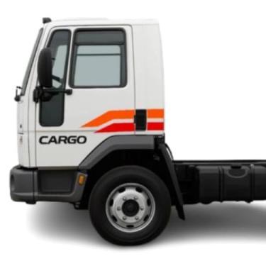 Imagem de Kit Adesivo Lateral Caminhão Cargo Laranja E Vermelho Adesivo Laminado - Compatível