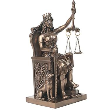 Imagem de Magicsculp - Estátua da Senhora Justiça - Deusa Romana Grega da Justiça - Deusa da Coroa e do Trono - Estátuas Colecionáveis de 28 cm