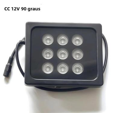Imagem de Iluminador De Luz Infravermelha 12V Para Câmera CCTV Com 9 LEDs Ângulo