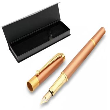 Imagem de Caneta tinteiro pena rose gold premium 0,5mm presente luxo - LUYKE