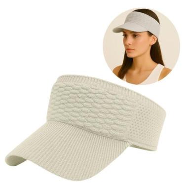 Imagem de Viseira Boné Feminino com Aba Longa Ajustável e Respirável Moda Praia 