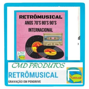 Imagem de Pen drive 8gb com Músicas = Playlist Internacional Anos 70's 80's 90's