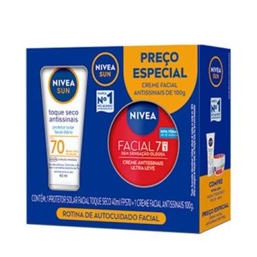 Imagem de Kit Protetor Solar Facial Nivea Sun Antissinais Fps70 40ml + Creme Fac