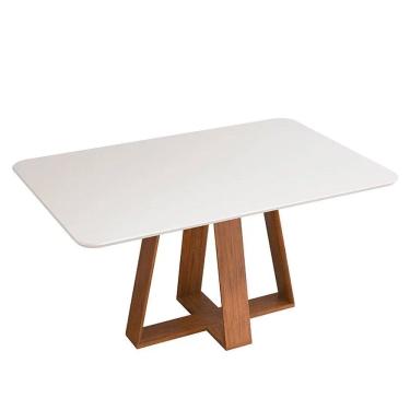 Imagem de Mesa de Jantar Retangular 160cm Kiara D04 Freijó/Off White - Mpozenato