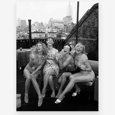 Imagem de LEKAI Pôster de festa de telhado feminino retrô fashion para decoração de quarto de apartamento para colagem de dormitório, decoração de quarto - impressão em tela feminina glamorosa moderna para