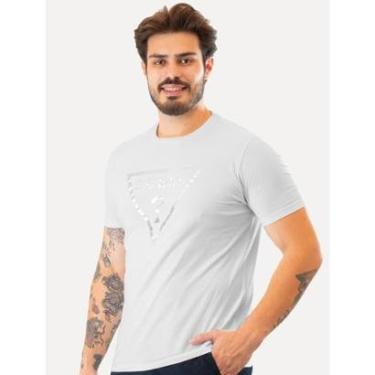 Imagem de Camiseta Guess Masculina Foil Logo Print Branca-Masculino