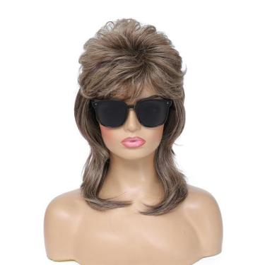 Imagem de Peruca de tainha Auguyist Joe Dirt Emo, traje feminino dos anos 80, ma