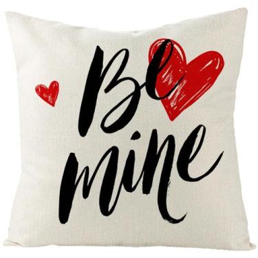 Imagem de Capa de almofada de algodão para o dia dos namorados Capa de almofada 