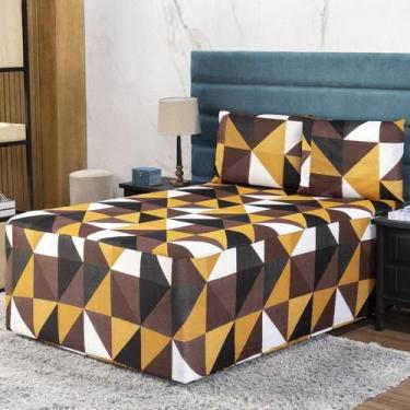 Imagem de Jogo De Lençol Luva Casal Conjugada Colchão E Box Malha 3P - Ametista 