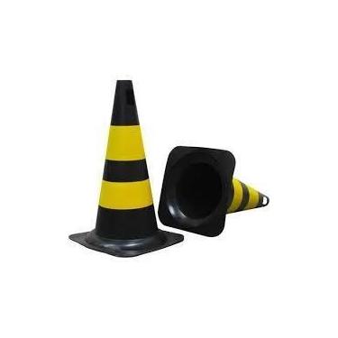 Imagem de Kit 10 Cone Rigido Laranja/branco 50cm ou 75cm Sinalizaçao Transito - 