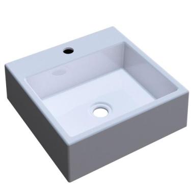 Imagem de Cuba De Apoio Para Banheiro Quadrada Q355 35x35cm C01 Branco - Lyam De