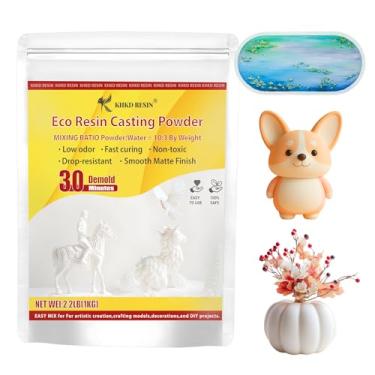 Imagem de Pó de fundição de resina, 1000 g de resina Crete, KHKD RESIN 20 ~ 30 minutos de pó de fundição de cura rápida para iniciantes, fórmula ecológica à base de água, mistura fácil para arte doméstica DIY