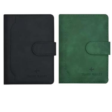 Imagem de Conjunto de carteira de passaporte para viagem, presente de lua de mel, presente de chá de panela, aniversário, presente de dia dos namorados para casal