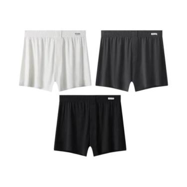 Imagem de Cuecas Boxer Masculinas De Tamanho Grande, Respiráveis, De Seda Gelada