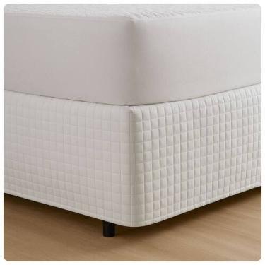 Imagem de Saia Box Matelada Tamanho King 2,03m x 1,93cm Branco - Casaborda Enxov