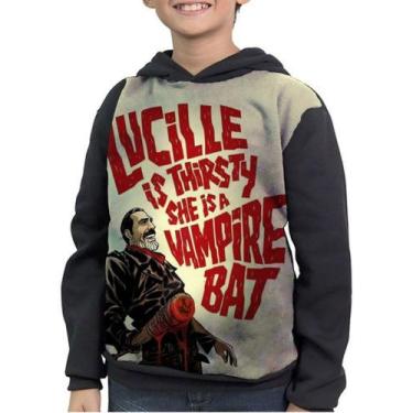 Imagem de Casaco Moletom Infantil Negan Série The Walking Dead - smoke, Preto, 2