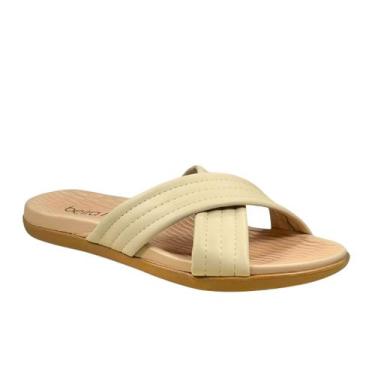 Imagem de Tamanco Beira Rio Feminino Creme Casual e Sofisticado, 38, Creme