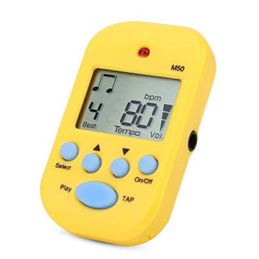 Imagem de RiToEasysports Mini Metrônomo Digital Beat Tap M50 de Bolso para Músicos, Ideal para Prática e Performance Musical (Amarelo)