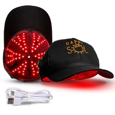 Imagem de Boné de beisebol de terapia de luz vermelha para crescimento do cabelo - sem fio e recarregável, boné terapêutico de luz vermelha - Chapéu terapêutico de luz vermelha sem fio
