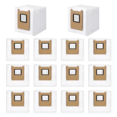 Imagem de Pacote com 14 sacos de pó, compatíveis com robô aspirador de pó Eufy Omni E28/ E25/ E35, grande capacidade, design resistente a rasgos de 4 camadas resistentes a rasgos, sacos de vácuo E28Omni /E25