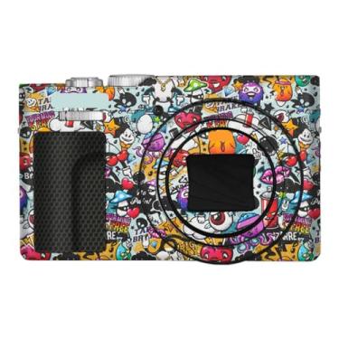 Imagem de ZS99 Adesivo antiarranhões para câmera Panasonic Lumix ZS99 Película protetora (Graffiti White)