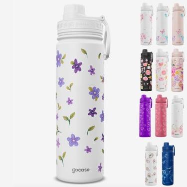 Imagem de Garrafa Térmica Gocase Original Premium Estampas 650ml, Branca Lilac F