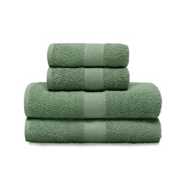 Imagem de Jogo de Toalhas 4 Peças Nobre Buettner Algodão Natural Cor Oliva Quali