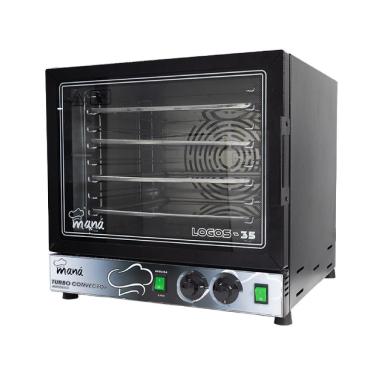 Imagem de Forno Turbo Convector Elétrico Maná Logos 35 Analógico Preto 220V