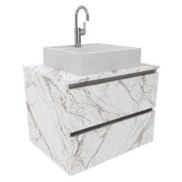 Imagem de Gabinete Com Cuba Para Banheiro Bn3600x07 Marmore Branco - TECNO MOBIL