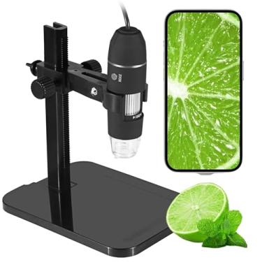 Imagem de Microscópio digital, Skybasic 50X-1000X ampliação WiFi portátil portátil com suporte ajustável câmera de microscópio HD USB compatível com iPhone, Android, iPad, Windows, Mac