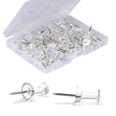 Imagem de Pacote com 100 tachinhas para quadro de cortiça de parede e calendário de mapa