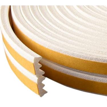Imagem de Fita excludente de rascunho para janela de porta fita de espuma autoadesiva fita isolante tipo D, 2 vedações totais 10 m branco
