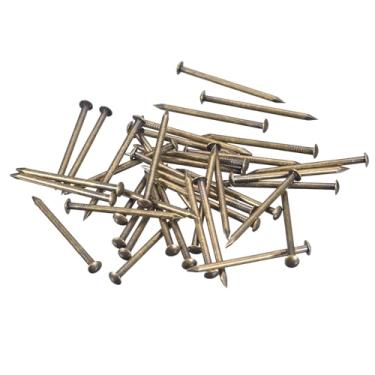 Imagem de 40 peças de pregos pequenos 1,5 mm x 25 mm (DXL) pregos pequenos de latão pregos pequenos para caixas decorativas de madeira DIY acessórios domésticos, tom bronze