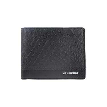 Imagem de Carteira masculina fina, bolsa dobrável portátil com 7 compartimentos, carteira macia e prática com porta-cartões de visita de poliuretano para uso diário, Preto, Moderna