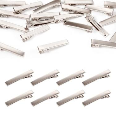 Imagem de 20 peças de grampo de cabelo de jacaré plano de ferro 34 x 7 mm prendedor de cabelo com dentes de metal planos de pino único platina para acessórios de estilo faça você mesmo