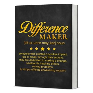 Imagem de Caderno de Diário, Criador de Diferenças, Presente de Apreciação do Funcionário, Presentes de Agradecimento para Colegas de Trabalho Chefe, Difference Maker Definição Caderno de Escrita - Preto