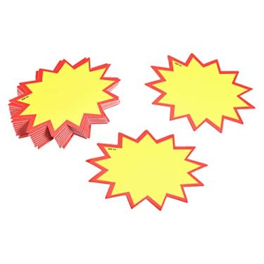 Imagem de Nossas placas de venda em branco etiquetas de preço de papel 90 x 70 mm amarelo para preços de vendas de varejo, pacote com 100