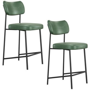 Imagem de Banqueta Cozinha Média Kit 2 Milli Sintético Verde A14 - Mpozenato