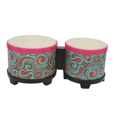 Imagem de XUXHOU Conjunto de Bateria Bongo de 6/5 Polegadas, Conjunto de Bateria Combinada, Instrumento de Acompanhamento de Percussão Manual, Textura de Grão Forte, para Crianças e Adultos, Pele de Cabra de