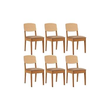 Imagem de Kit 6 Cadeiras Sala Jantar Havana Premium 6 Un Naturalle-linho Bege Turim - Rufato