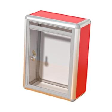 Imagem de Generic Caixa de doação com fechadura Caixas de cartão postal de presente transparentes Recipiente para arrecadação de fundos Caixa de caridade para sugestão, Slot Frontal