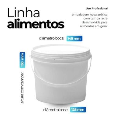 Imagem de Balde Para Frigorificos 1.8L Branco 9 Pçs