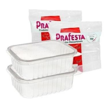 Imagem de 3X Pote Descartável 750Ml Freezer Microondas Marmita - Com 2