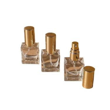 Imagem de Kit 10 Frascos de Vidro 10ml com Válvula Spray Luxo Ouro Branco – Refil para Perfume, Aromatizador e Cheirinho Automotivo