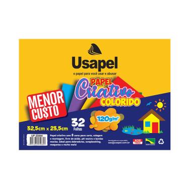 Imagem de Bloco Criativo Usapel com 32 Folhas em 8 Cores 325x235mm 120g