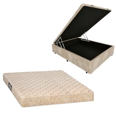 Imagem de Cama Box Baú Blindada com Colchão de Espuma Toulon D33 (SUEDE BEGE, Casal)
