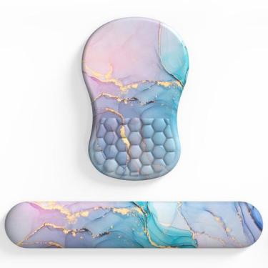 Imagem de Descanso de pulso, mouse pad e mousepad, conjunto de suporte de pulso 