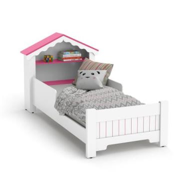 Imagem de Mini Cama Infantil Magia Casinha Princesa Branco Com Rosa - Ofertamo
